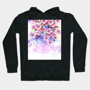 Pink sakura on textured background Hoodie